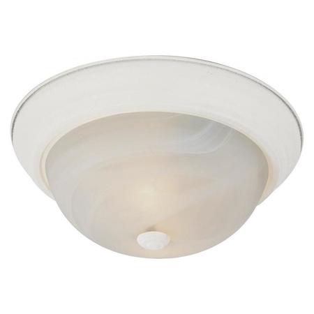 TRANS GLOBE Two Light Antique White White Marbleized Glass Bowl Flush Mount PL-13618 AW